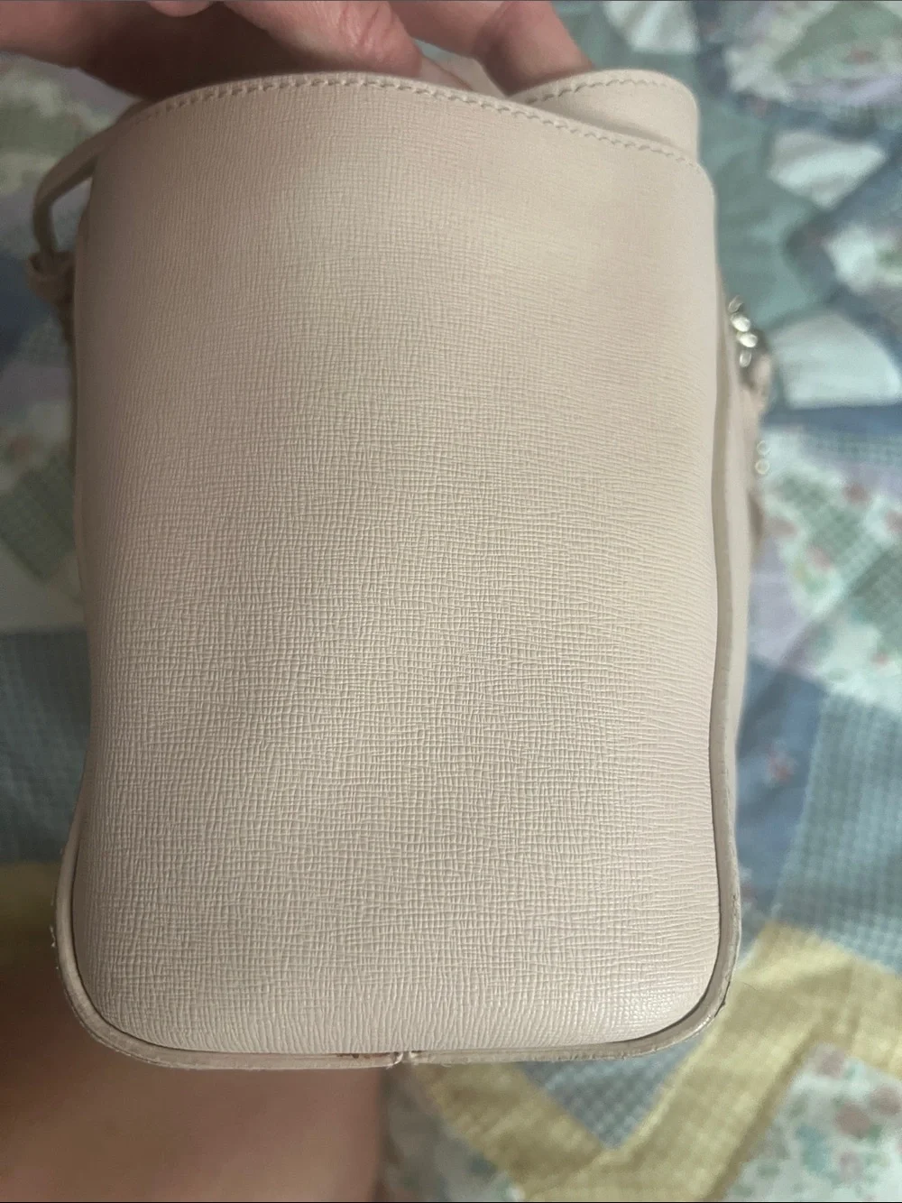 Furla Blush Pink Leather Shoulder Bag with Chain Straps